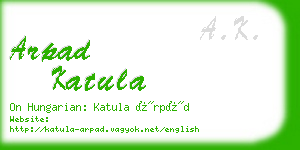 arpad katula business card